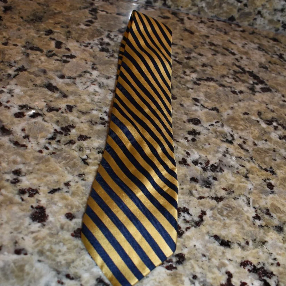 Boy's Yellow & Blue Striped Tie